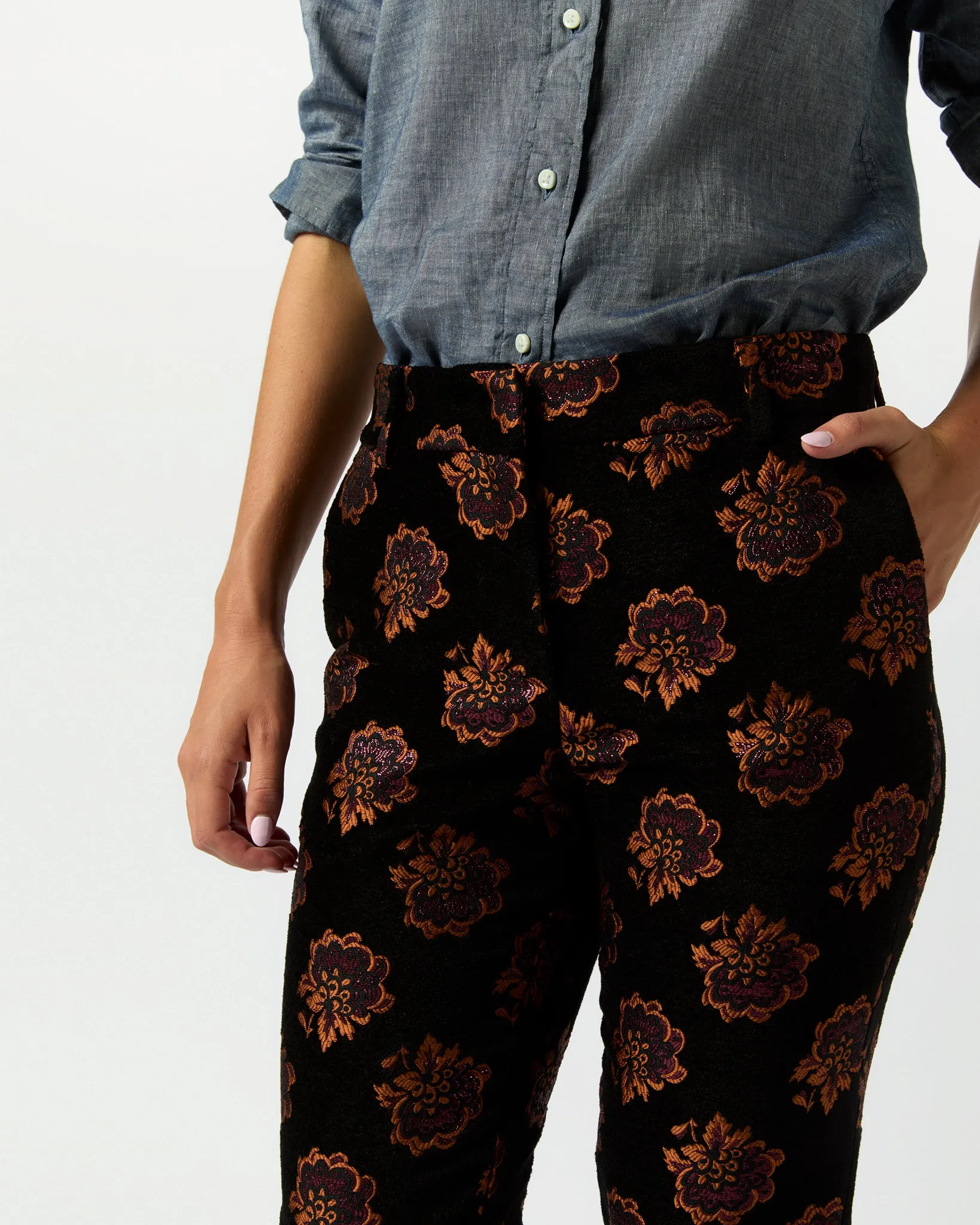 24/7 Pant in Rosette Jacquard
