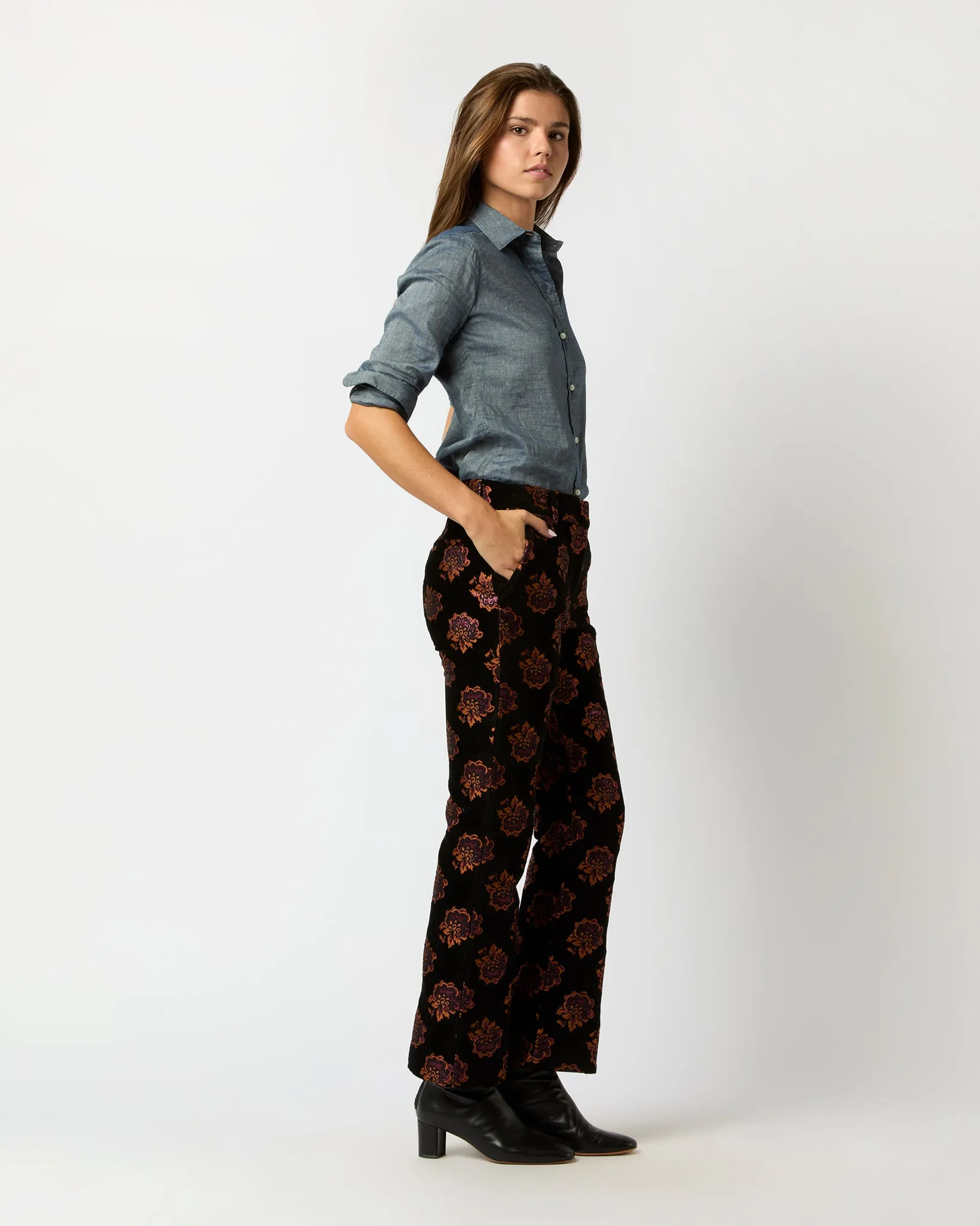 24/7 Pant in Rosette Jacquard