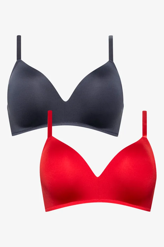 2Pack Smooth Padded Wire Free Bra Small