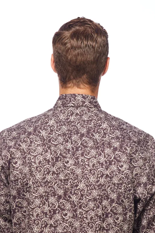 Avalon Men's Brown and White Floral Shirt