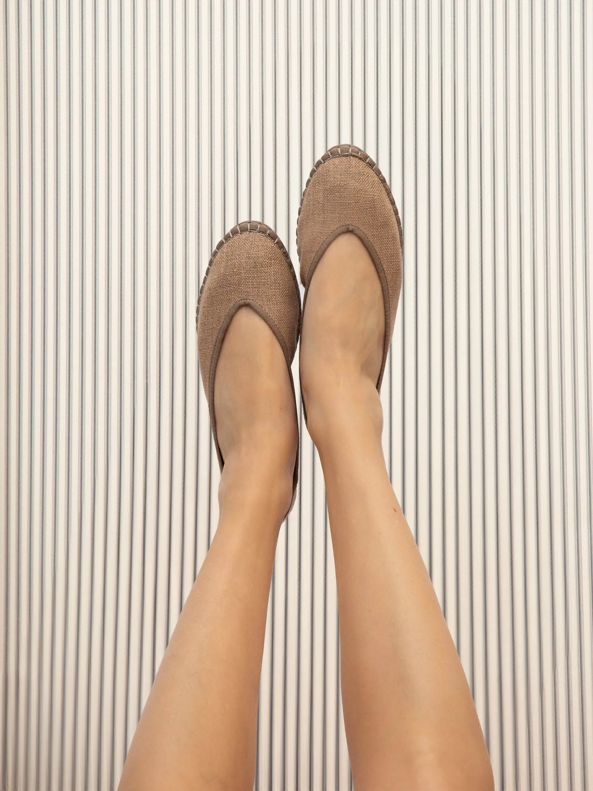 Beige Mermaid coffee flats