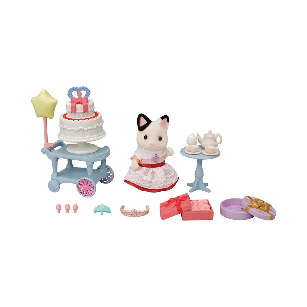 Calico Critters Tuxedo Cat Girl Party Time Play Set