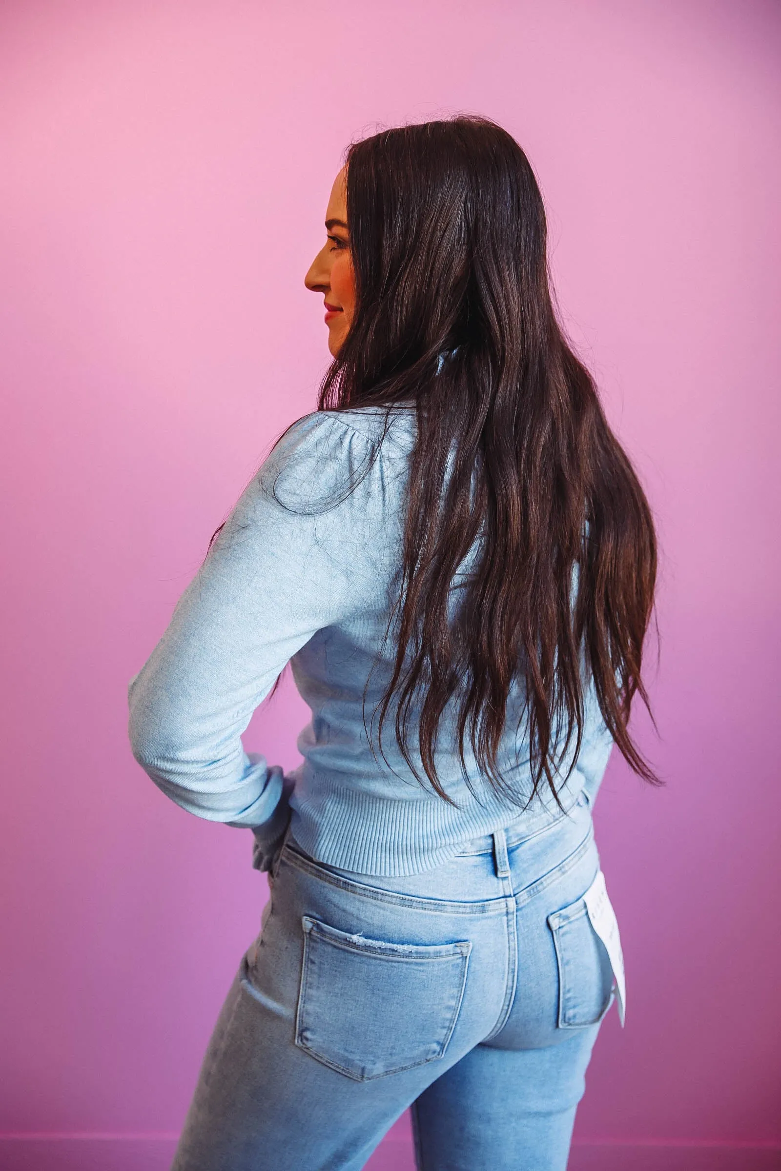 Daphne Knit Top-Light Blue