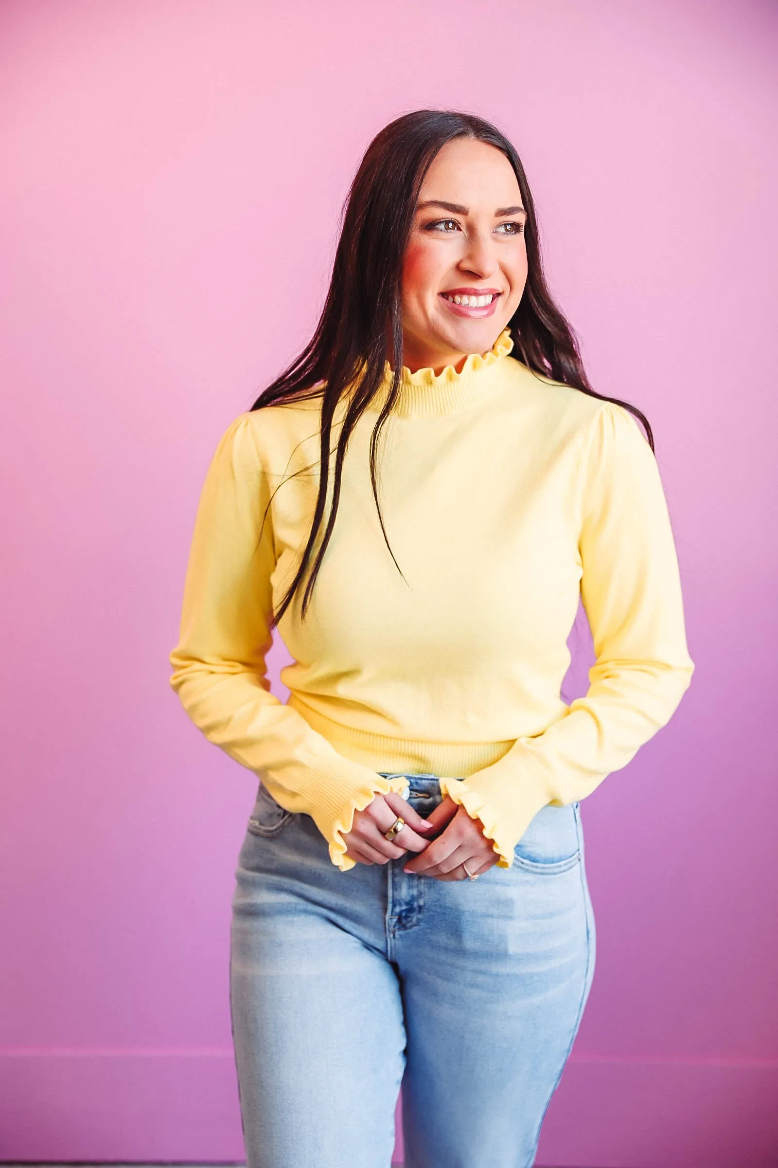 Daphne Knit Top-Yellow
