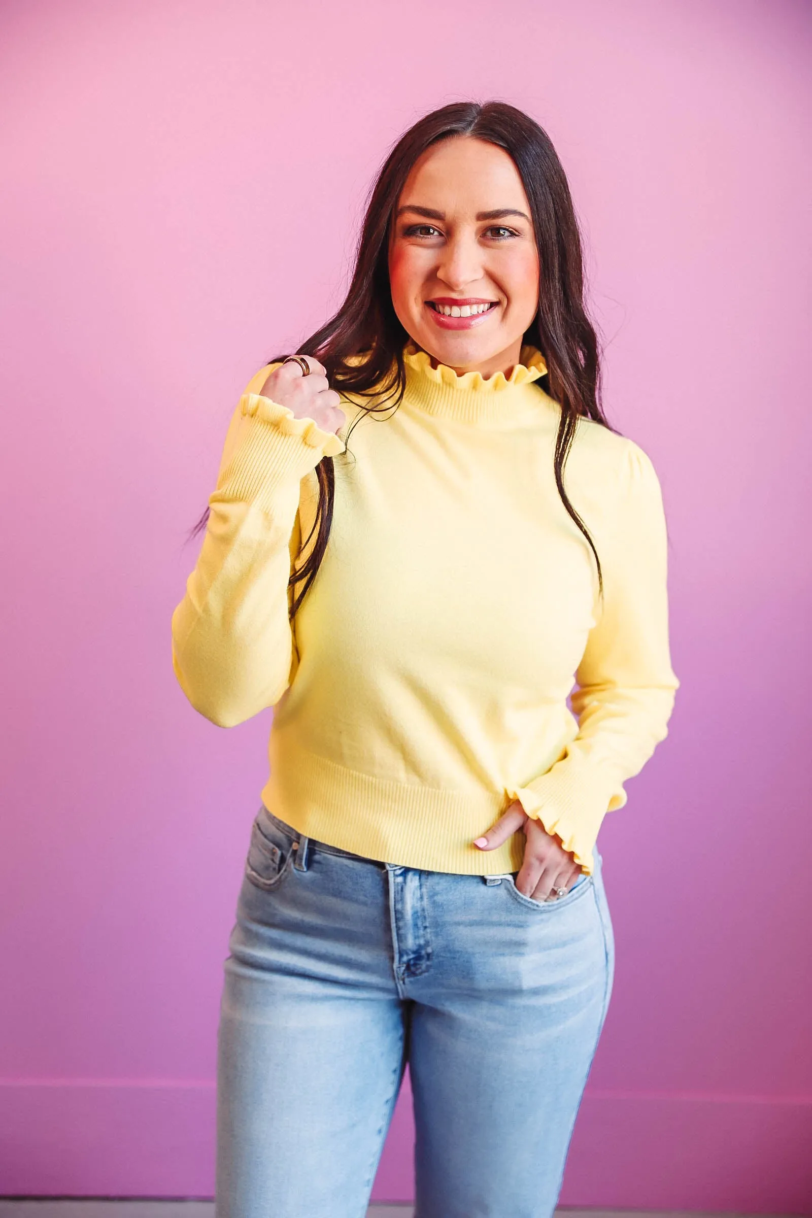 Daphne Knit Top-Yellow
