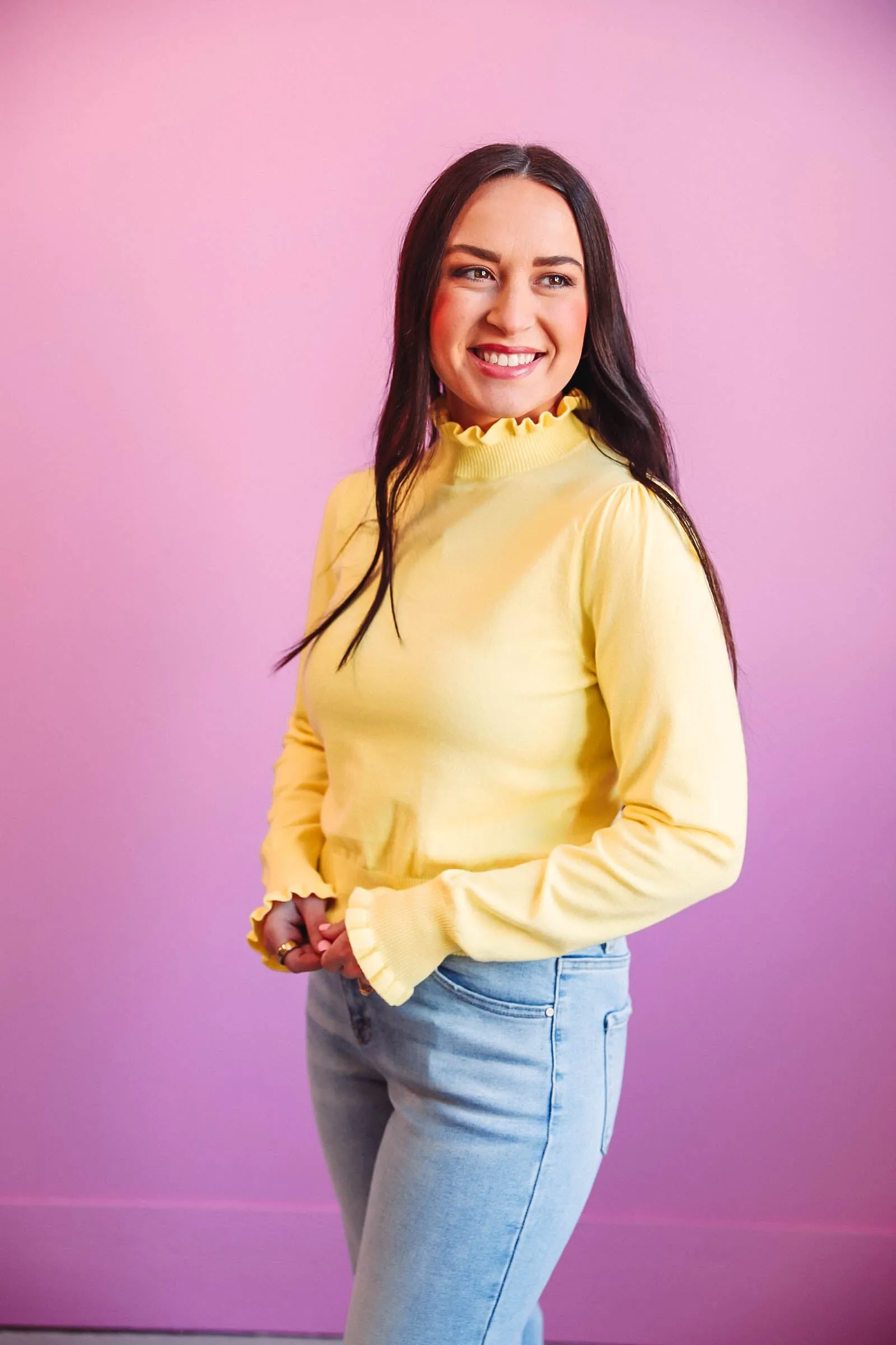 Daphne Knit Top-Yellow