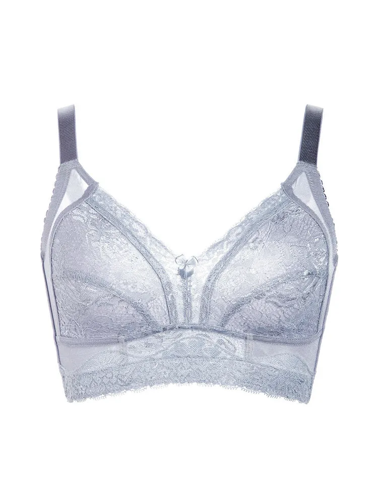 Elegant Lace Full Coverage Wireless Bra
