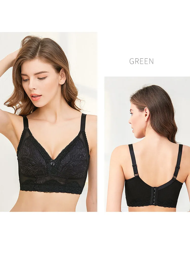 Elegant Lace Full Coverage Wireless Bra