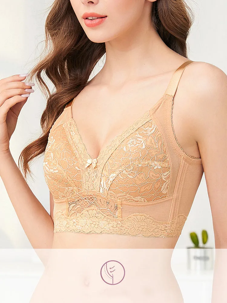 Elegant Lace Full Coverage Wireless Bra