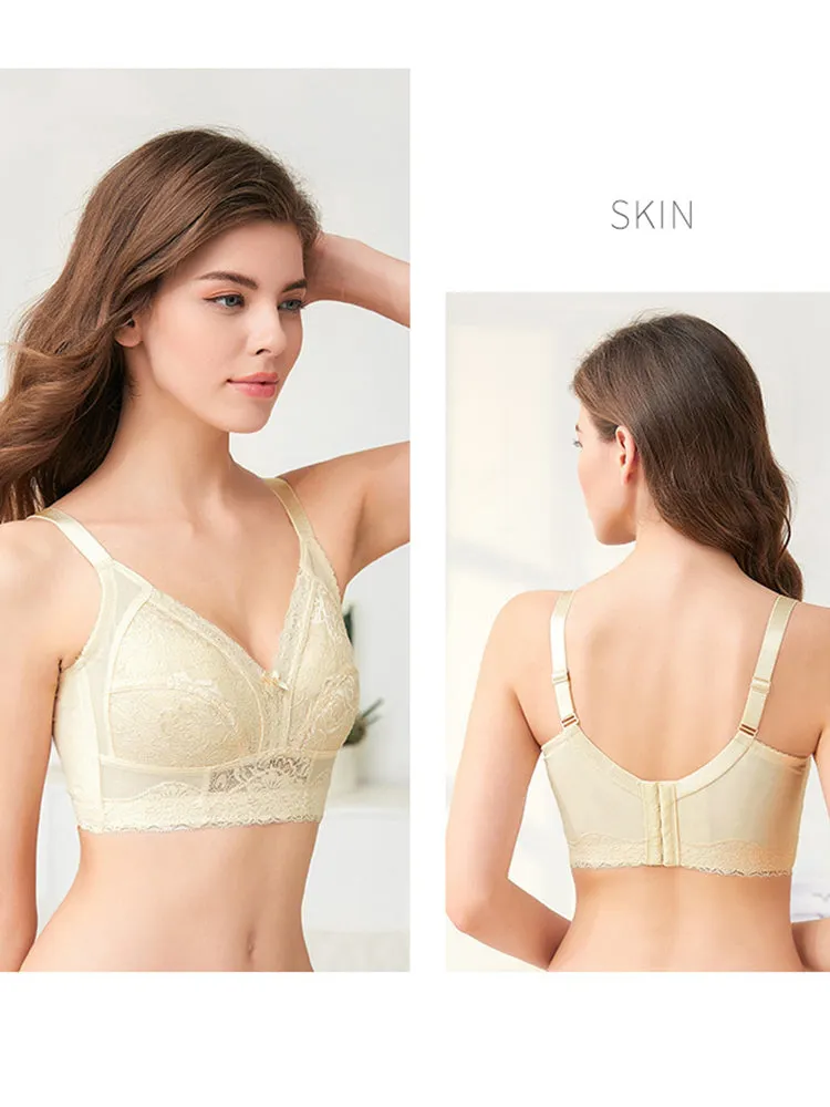 Elegant Lace Full Coverage Wireless Bra