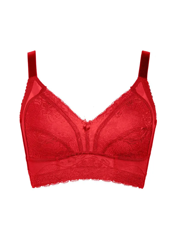 Elegant Lace Full Coverage Wireless Bra