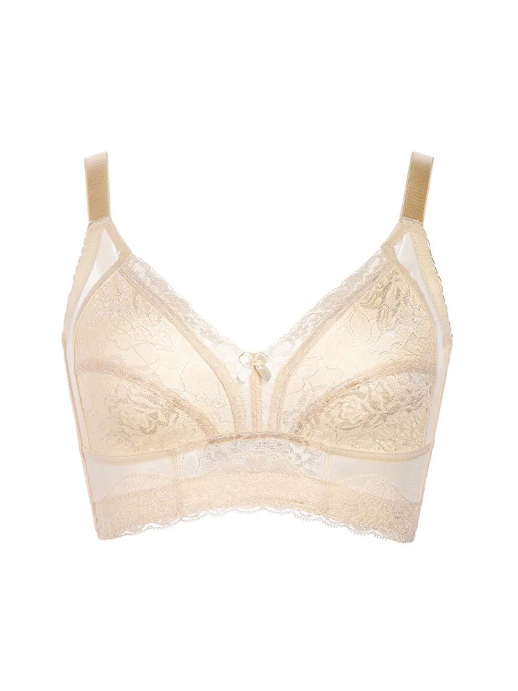 Elegant Lace Full Coverage Wireless Bra