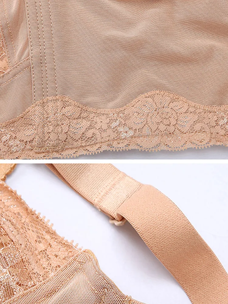 Elegant Lace Full Coverage Wireless Bra