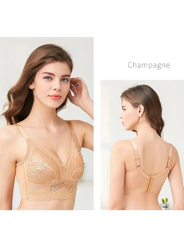 Elegant Lace Full Coverage Wireless Bra