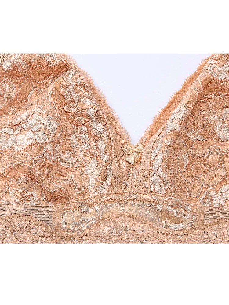 Elegant Lace Full Coverage Wireless Bra