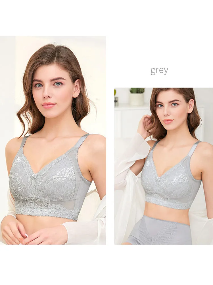 Elegant Lace Full Coverage Wireless Bra