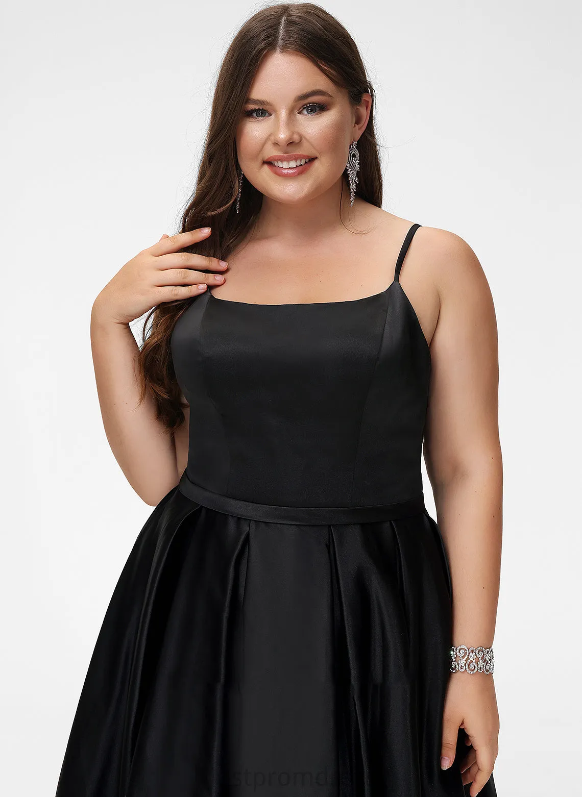 Fabric Floor-Length Neckline Straps&Sleeves A-Line Satin Length Silhouette Square Jocelynn Floor Length Empire Waist Bridesmaid Dresses