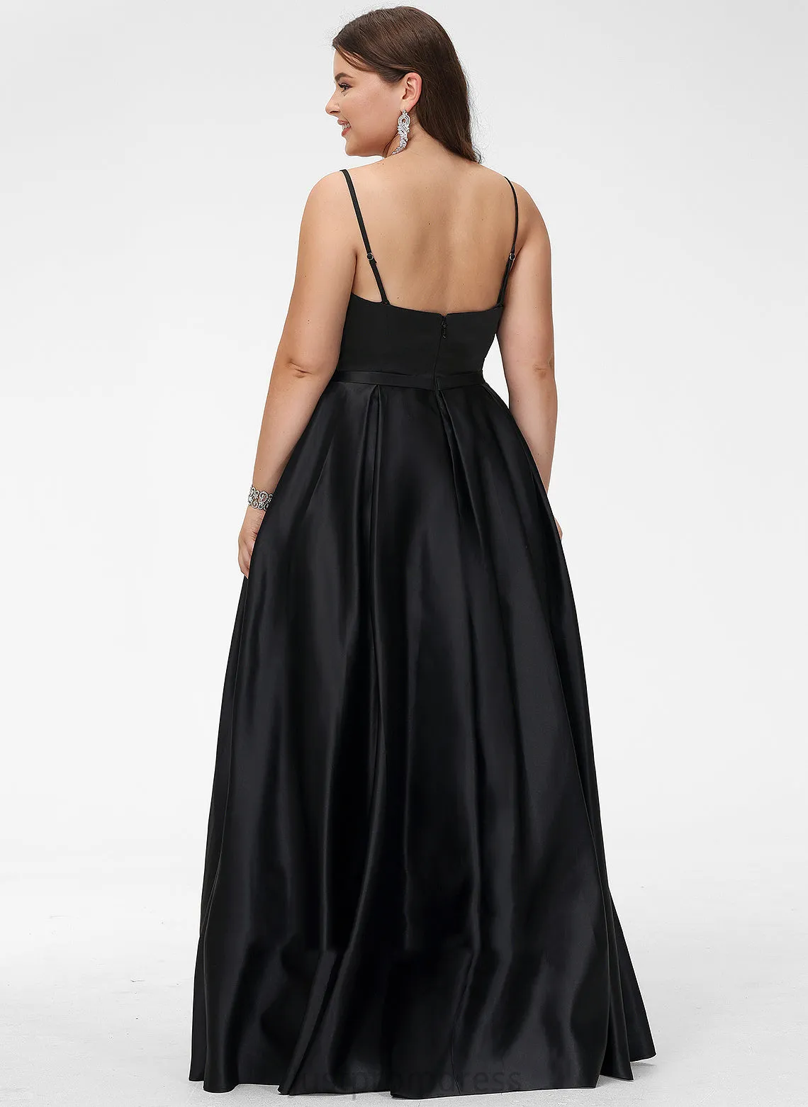 Fabric Floor-Length Neckline Straps&Sleeves A-Line Satin Length Silhouette Square Jocelynn Floor Length Empire Waist Bridesmaid Dresses