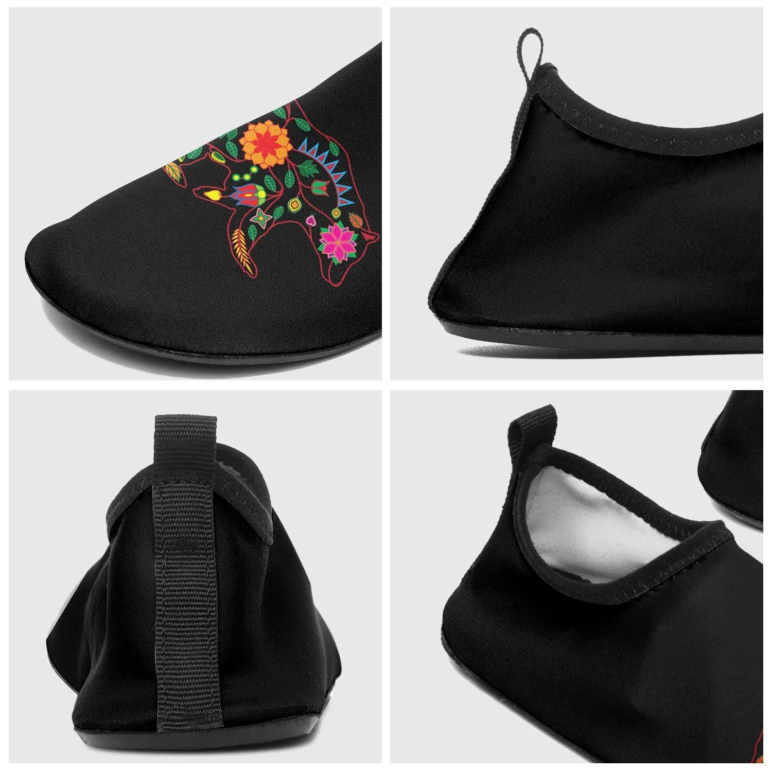 Floral Bear Sockamoccs Slip On Shoes