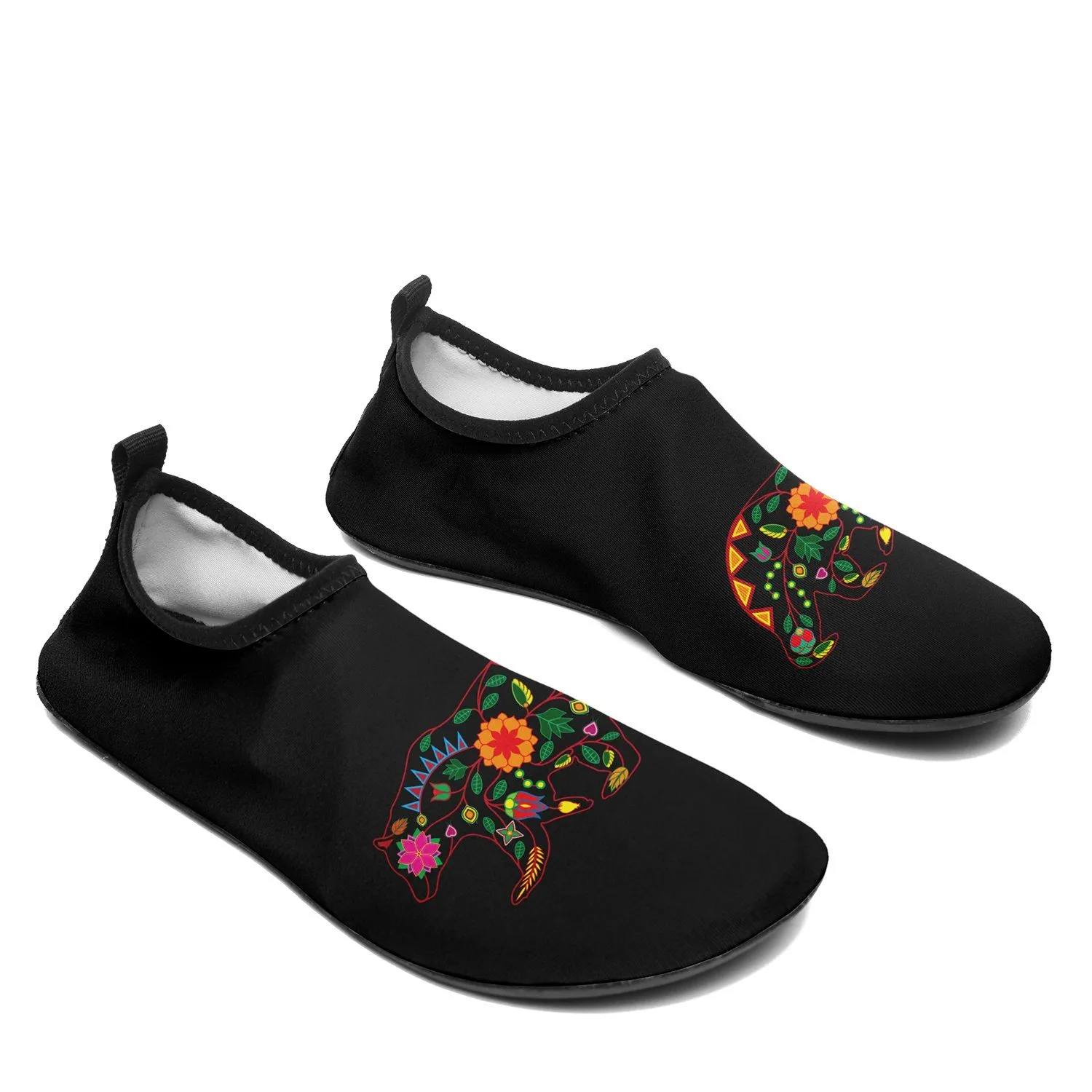 Floral Bear Sockamoccs Slip On Shoes