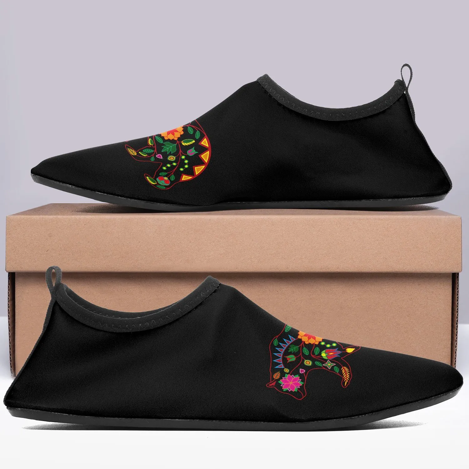 Floral Bear Sockamoccs Slip On Shoes