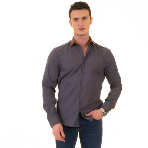 Gravity Homme Men's Long Sleeve Button Down / Geneva Brown S2