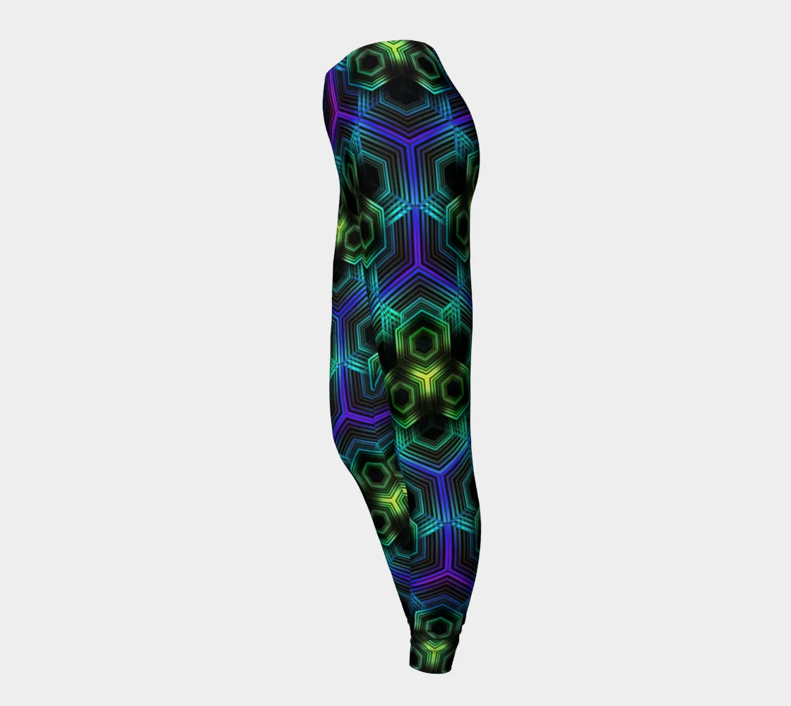 GREEN HEXAGON PATTERN | LEGGINGS | YANTRART