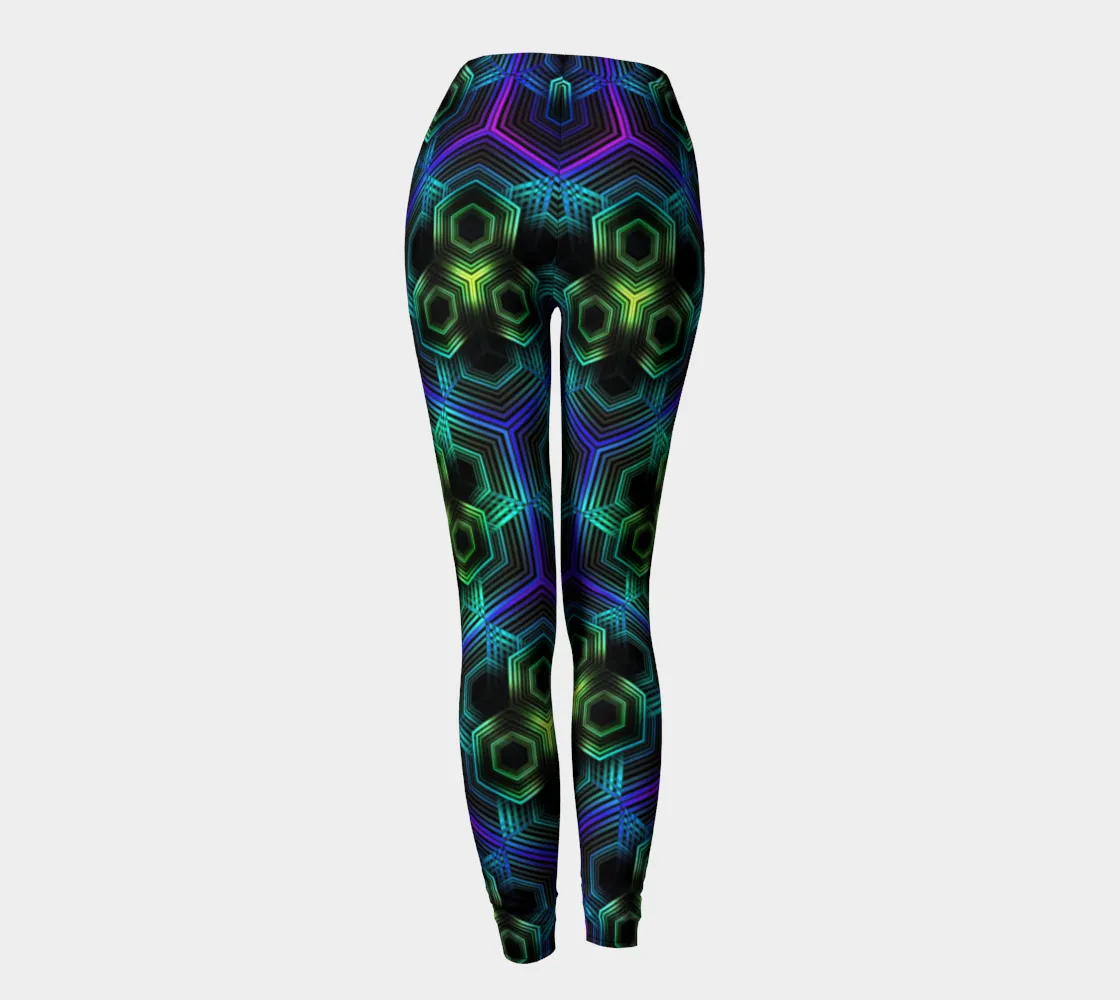 GREEN HEXAGON PATTERN | LEGGINGS | YANTRART
