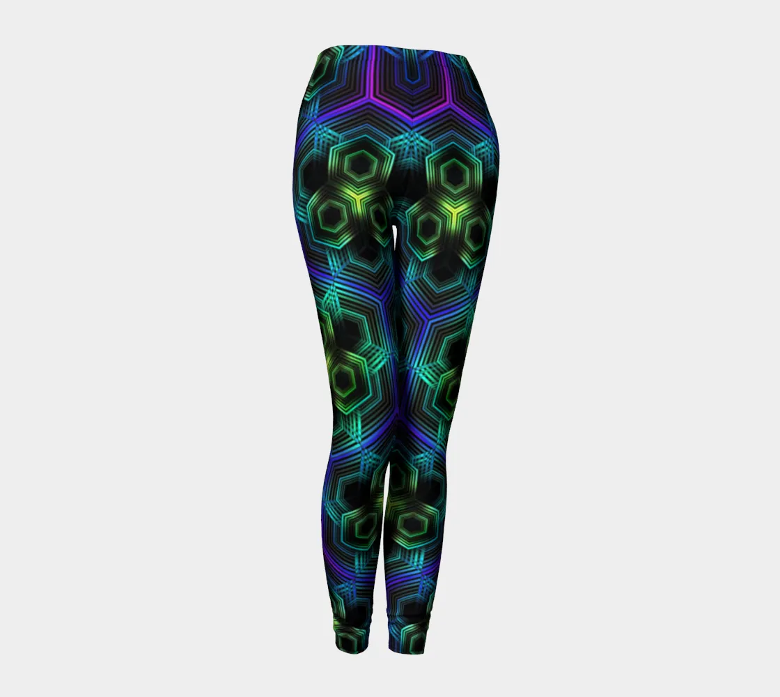 GREEN HEXAGON PATTERN | LEGGINGS | YANTRART