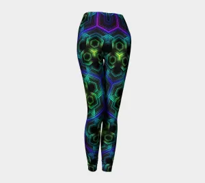 GREEN HEXAGON PATTERN | LEGGINGS | YANTRART