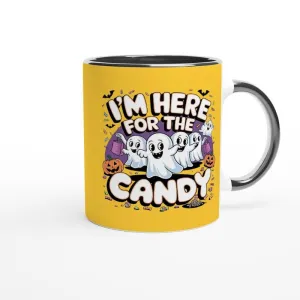im just  here for the candy,halloween party mug gift, halloween ghost mug ,11oz ceramic  mug gift