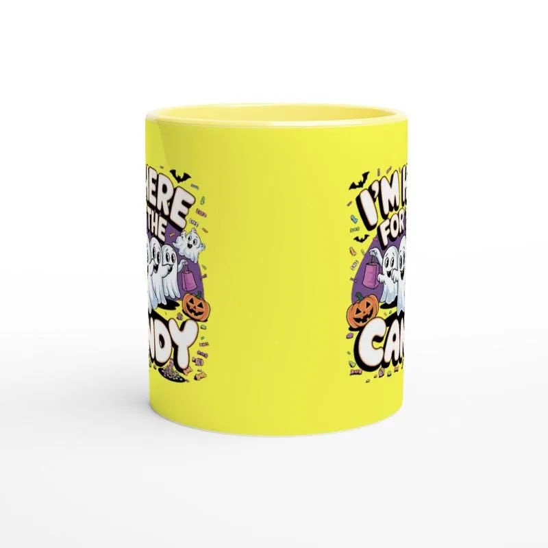 im just  here for the candy,halloween party mug gift, halloween ghost mug ,11oz ceramic  mug gift