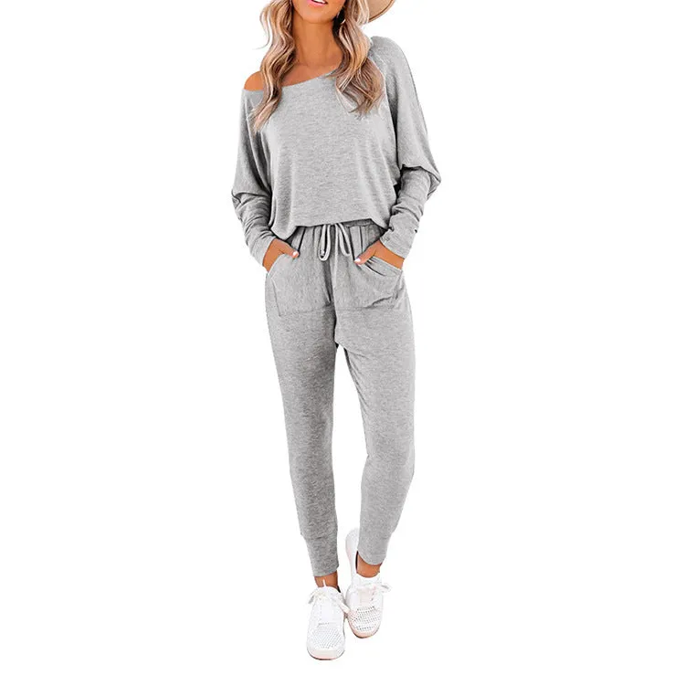 Jogging Suits for Women 2 Piece Set Track Pant with Pockets Sweatshirt Pants Set Trendy Clothes