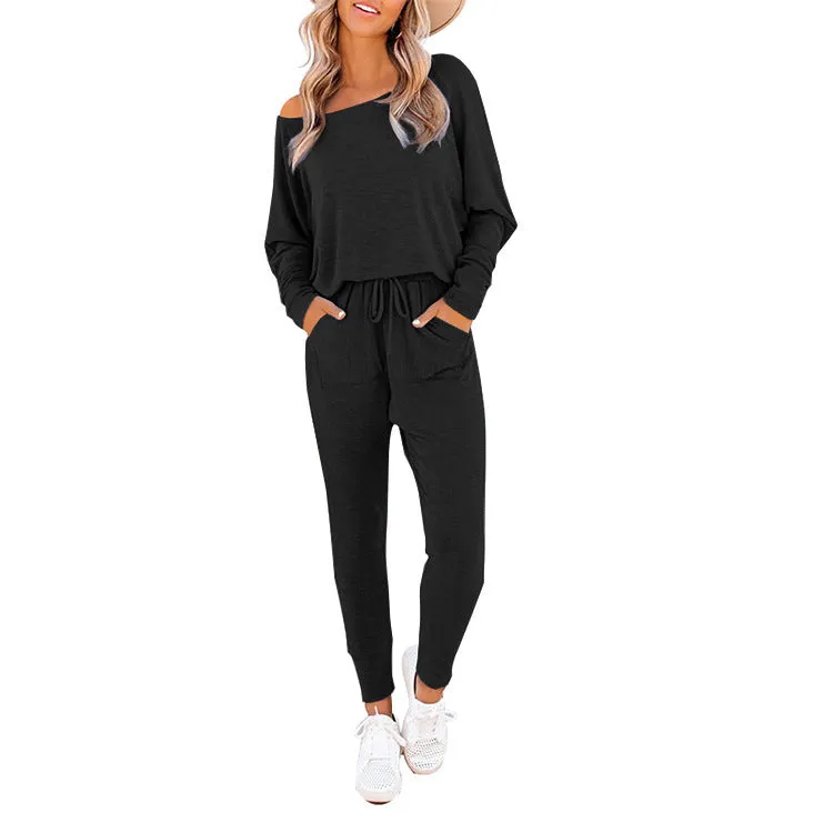 Jogging Suits for Women 2 Piece Set Track Pant with Pockets Sweatshirt Pants Set Trendy Clothes
