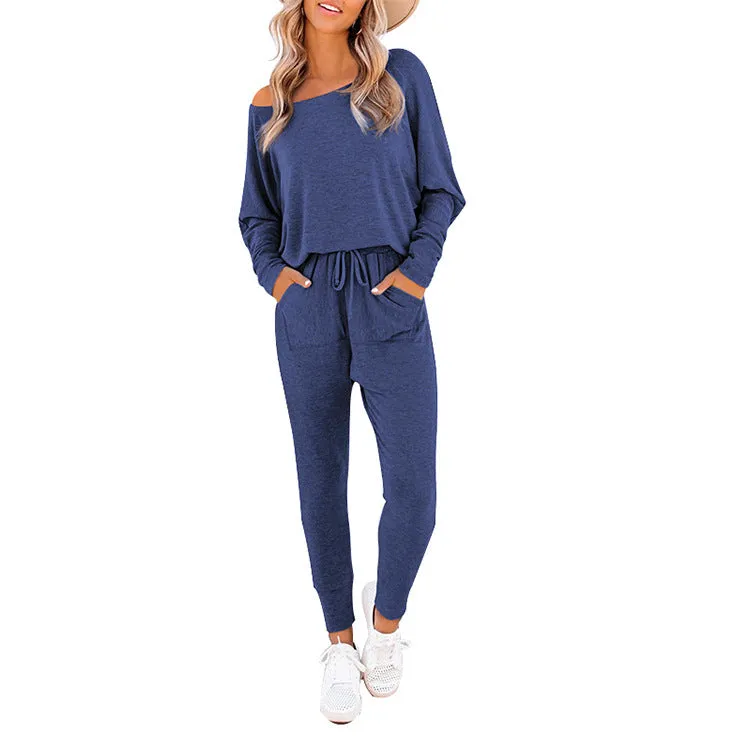 Jogging Suits for Women 2 Piece Set Track Pant with Pockets Sweatshirt Pants Set Trendy Clothes