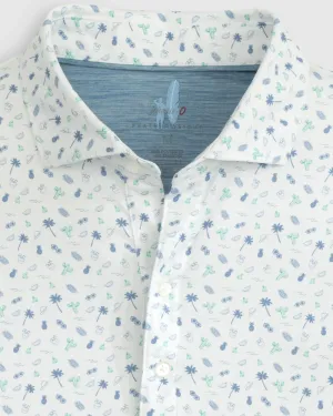 Johnnie-O Oceano Printed Featherweight Performance Polo in White