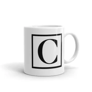 Letter C Border Monogram Coffee Tea Cup Mug