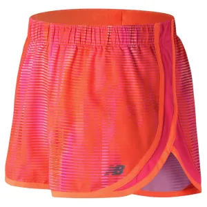 New Balance Womens Accelerate Printed Shorts - Orange