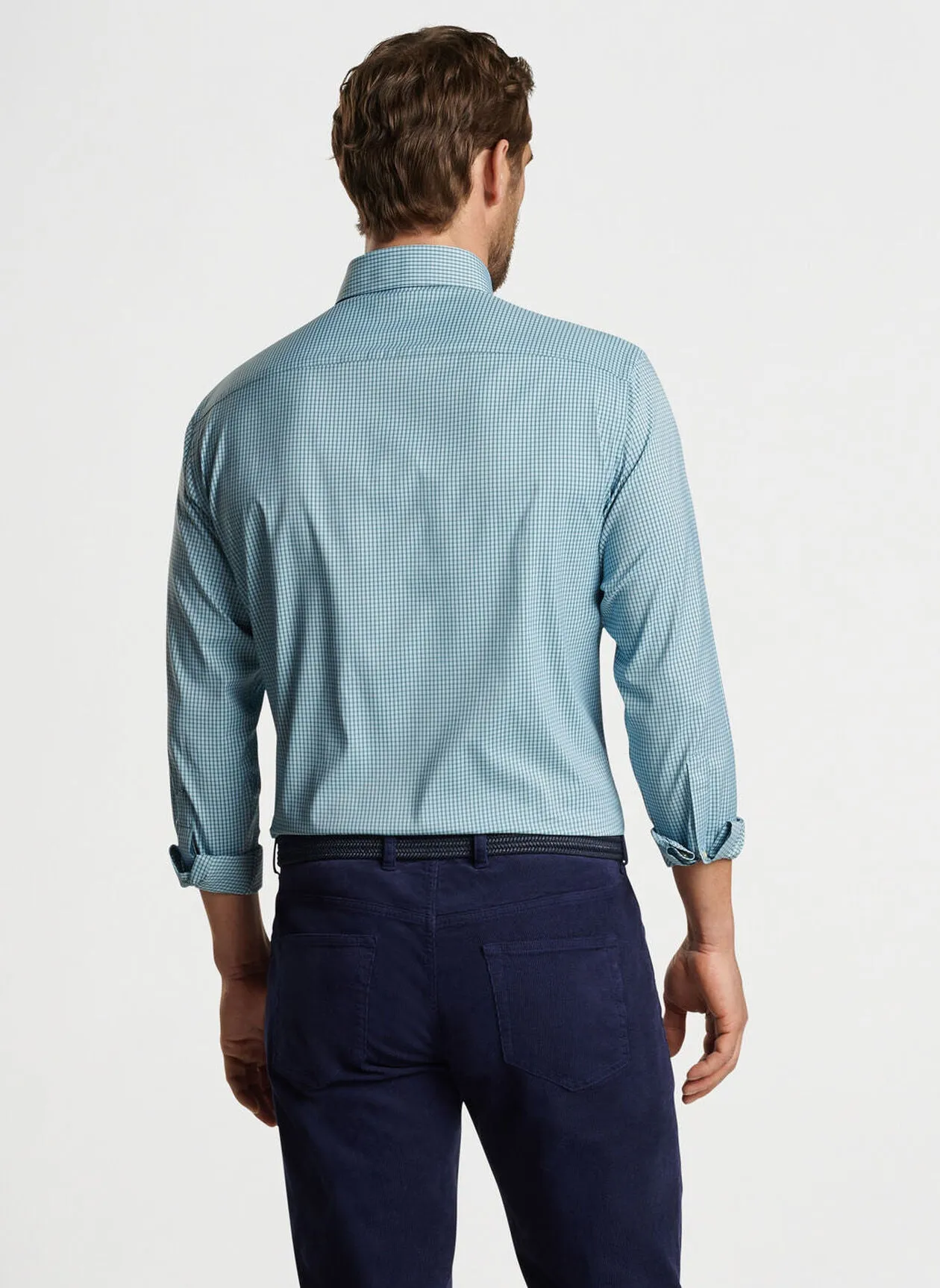 Peter Millar Barrie Performance Twill Sport Shirt In Sherwood