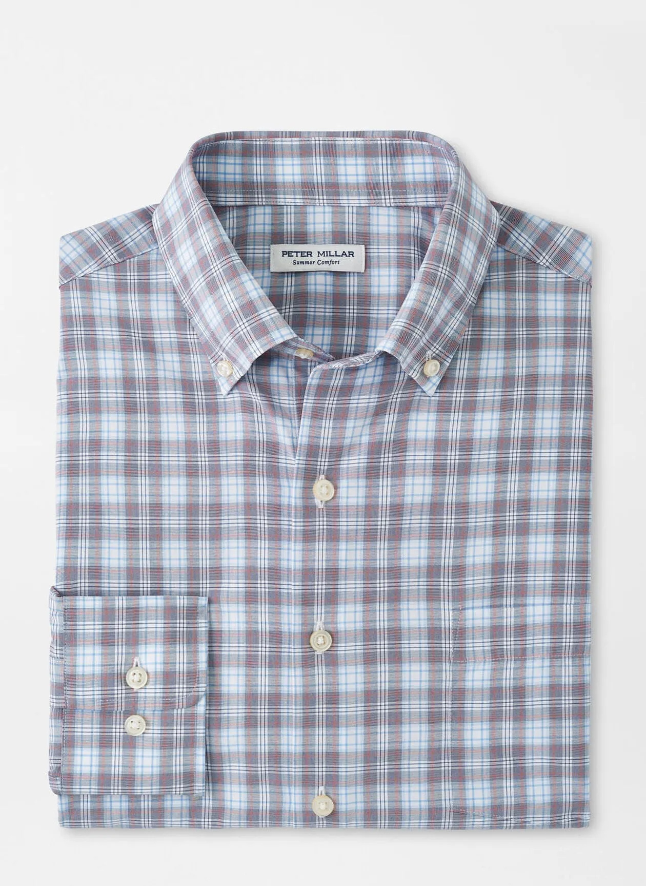 Peter Millar Watson Performance Poplin Sport Shirt In Galaxy