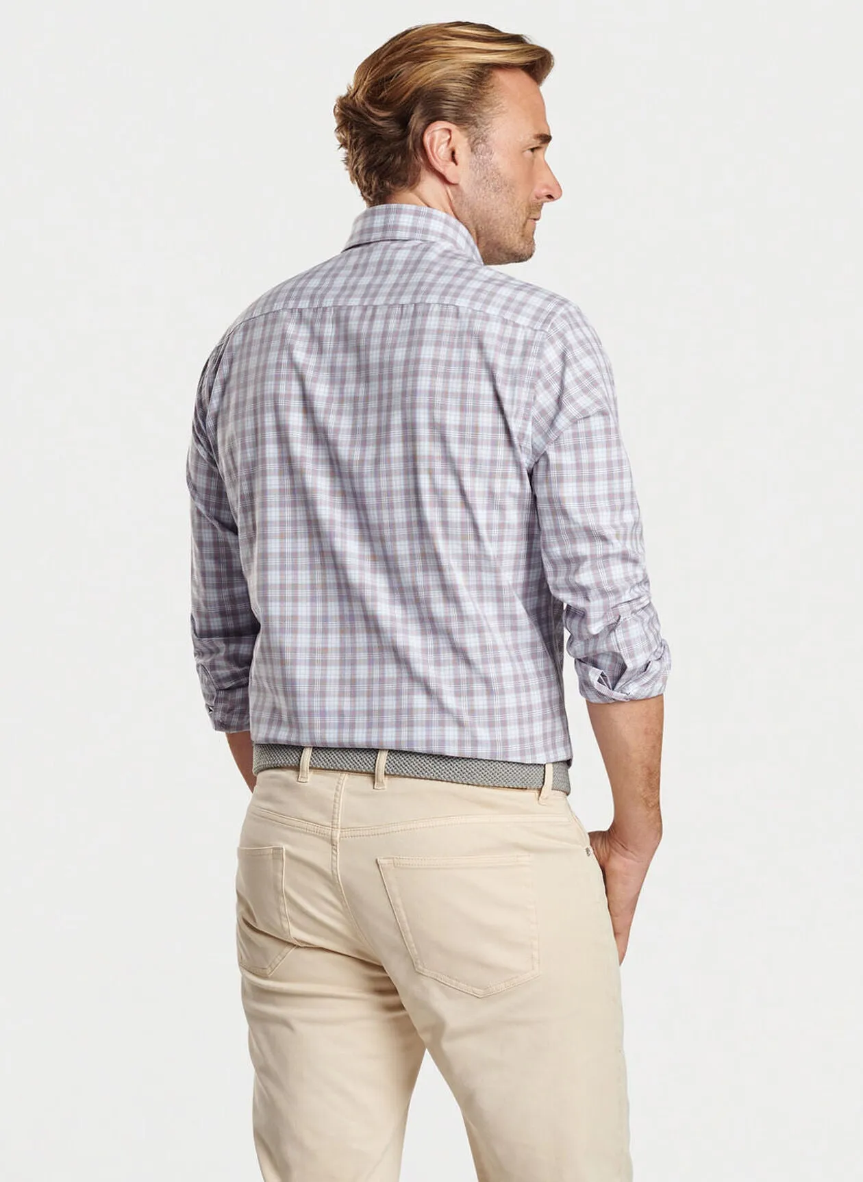Peter Millar Watson Performance Poplin Sport Shirt In Galaxy