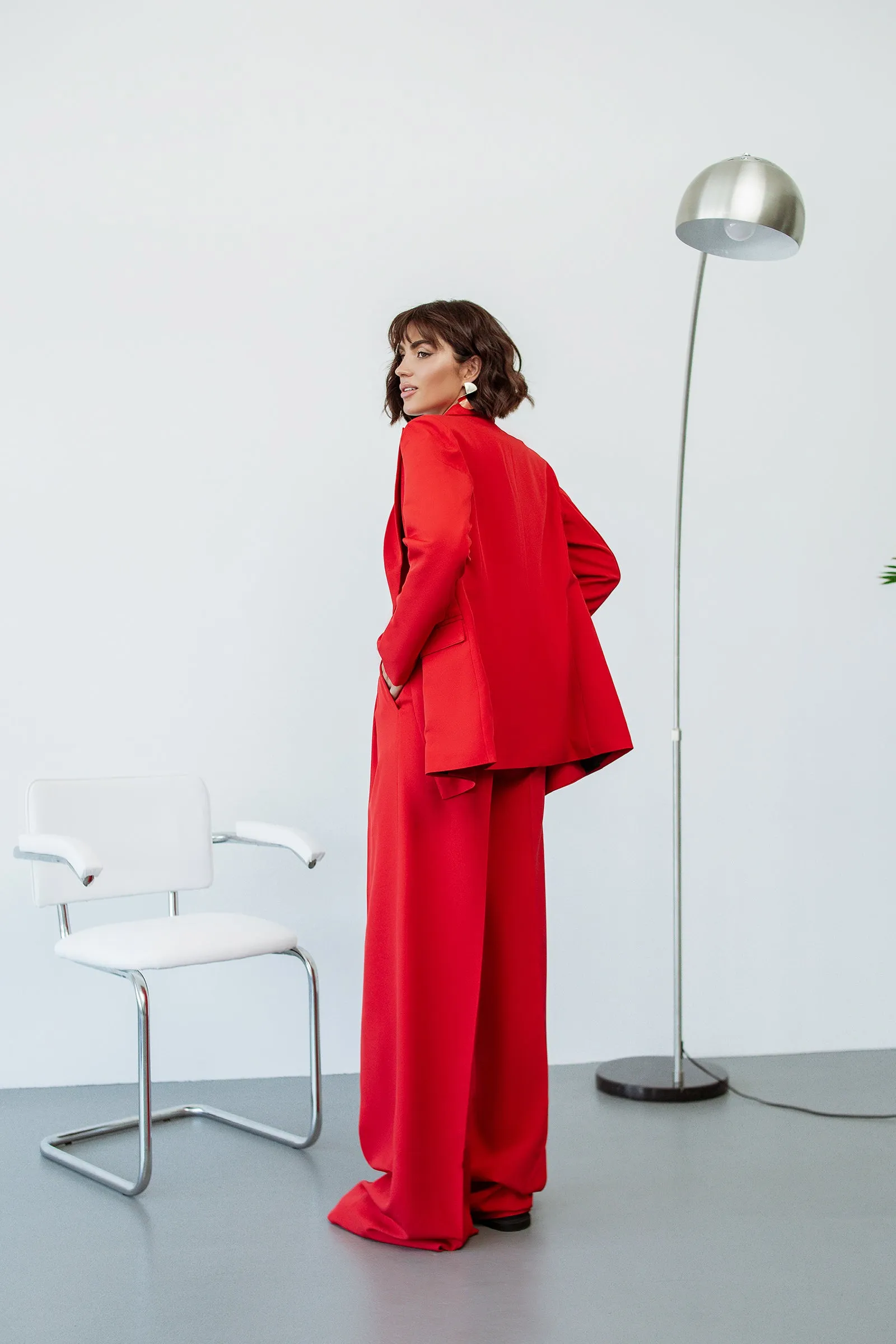 Red Single-Breasted Suits 2-Piece