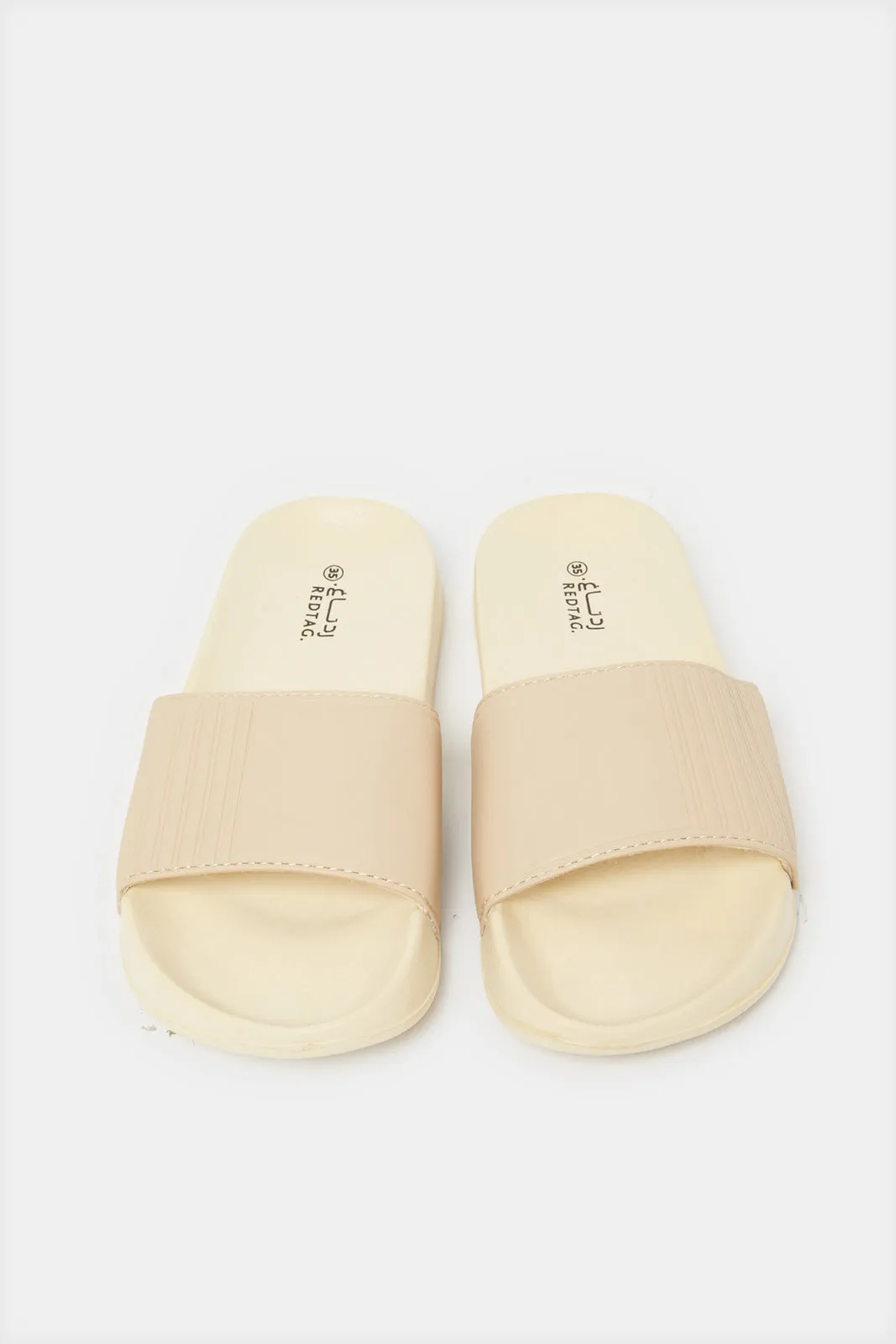 Senior Boys Beige Embossed Slide