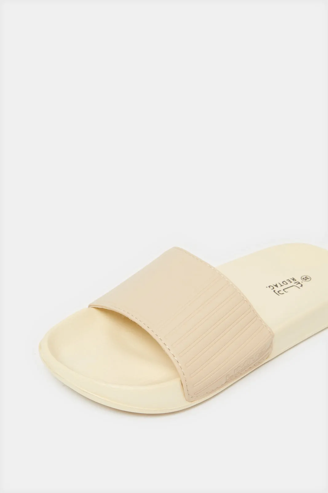 Senior Boys Beige Embossed Slide