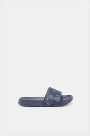 Senior Boys Navy Printed Slide