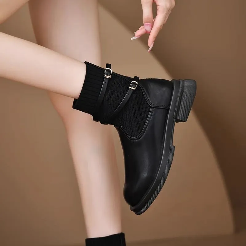 Strap Decor Ankle Boots