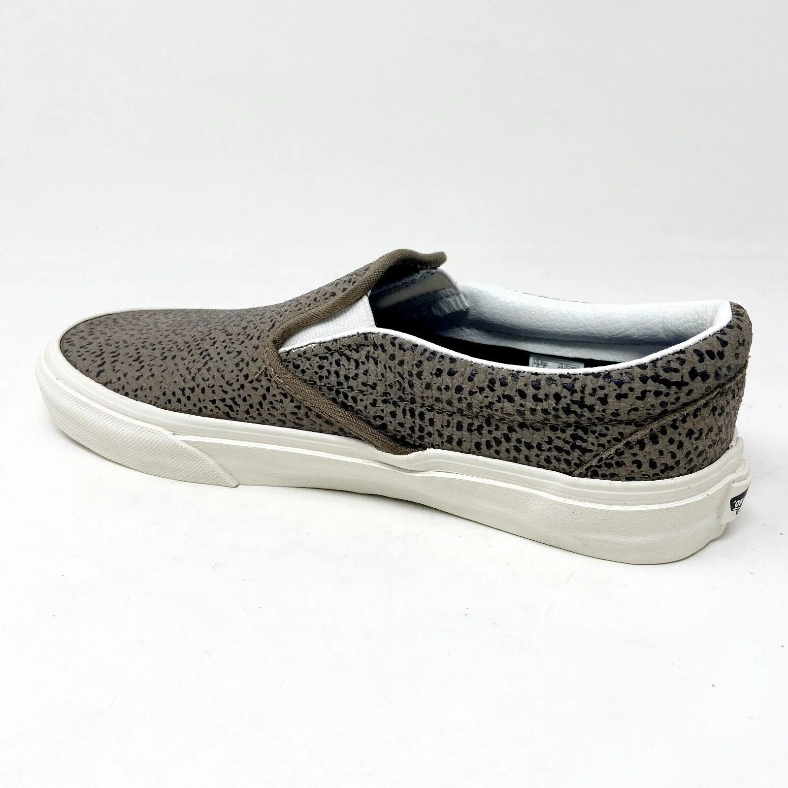 Vans Classic Slip On (Cheetah Suede) Tan Black Womens Animal Print Casual Shoes