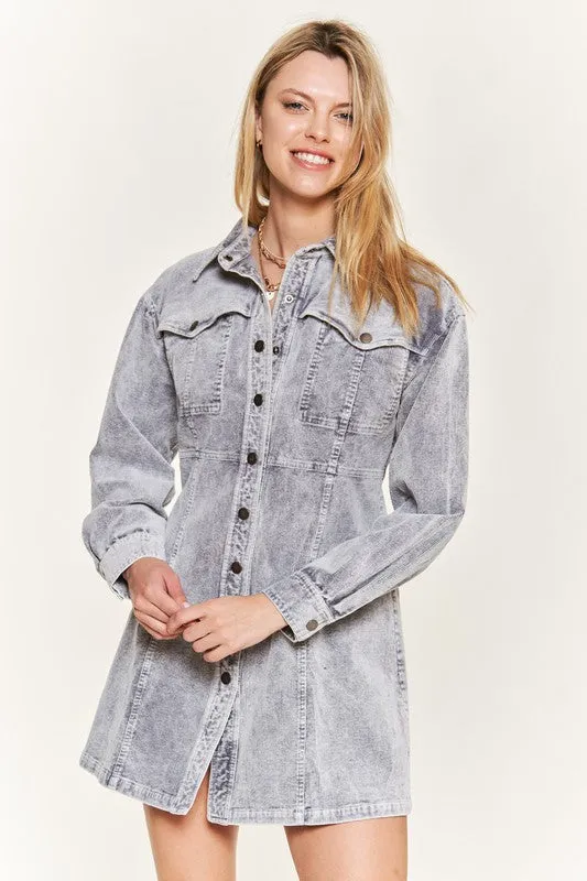 WASHED CORDUROY MINI DRESS JJD5006
