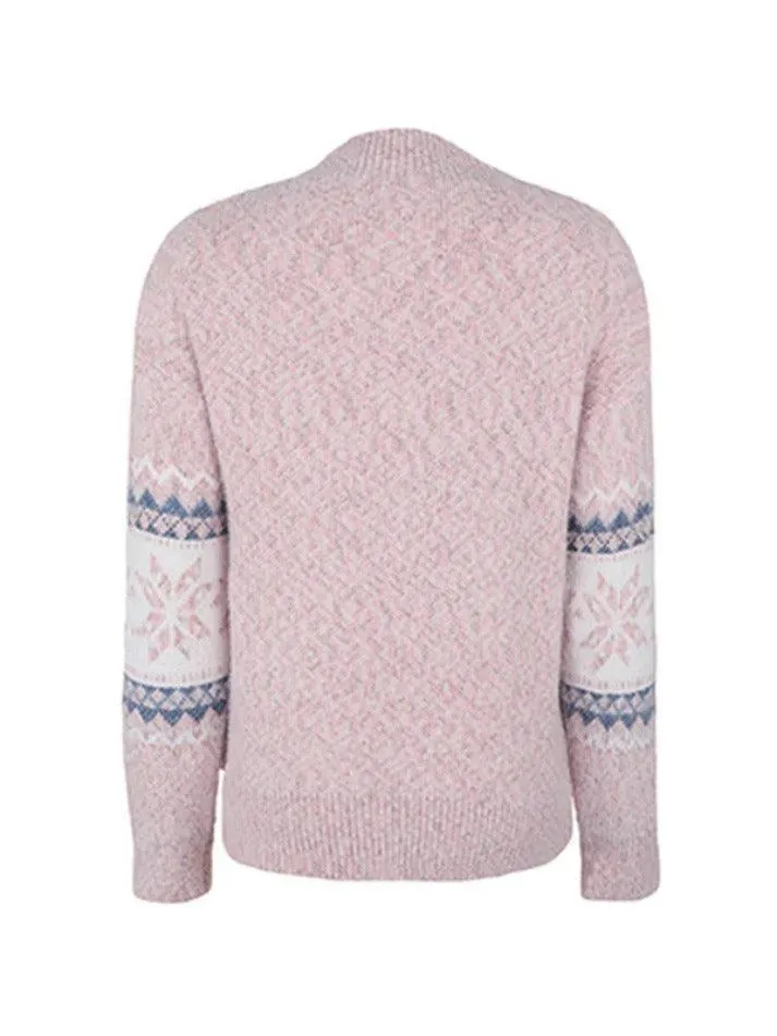 Wenkouban-Spring Casual Outfits Y2K Outfits Snowflake Jacquard Mock Neck Sweater
