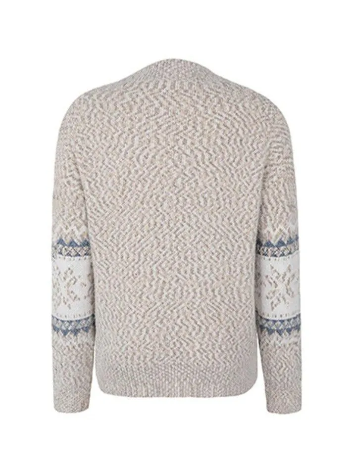 Wenkouban-Spring Casual Outfits Y2K Outfits Snowflake Jacquard Mock Neck Sweater